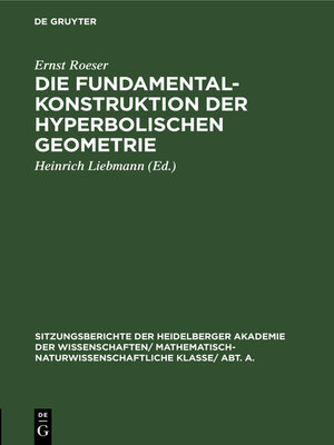 cover image of Die Fundamentalkonstruktion der hyperbolischen Geometrie